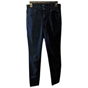 Vintage Guess Y2K Low Rise Jeans Dark Blue Denim Skinny 2000s Studded Pockets 28